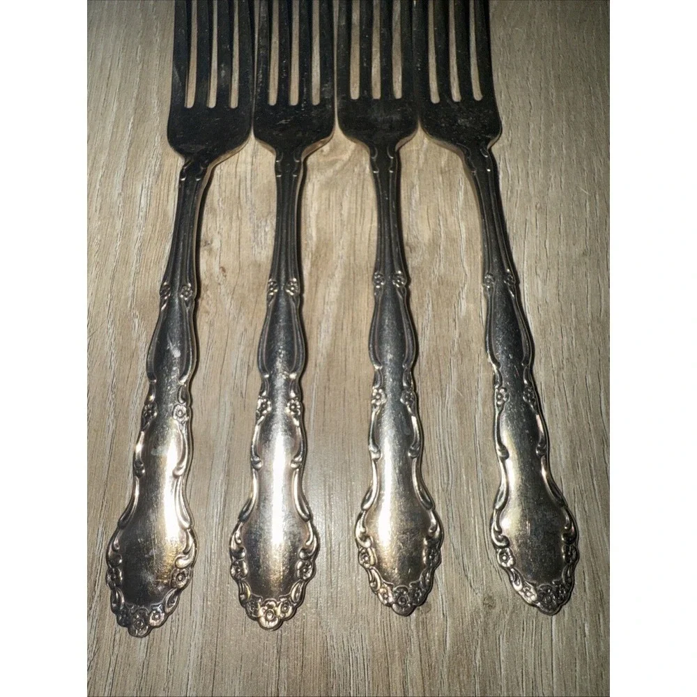 Oneida 1881 Rogers FLIRTATION 4 Dinner Forks 7-3/8